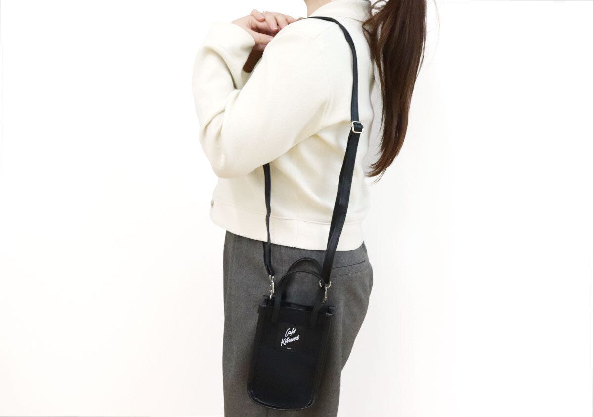 肩掛け カフェキツネ看板マダムスマホショルダー肩掛け