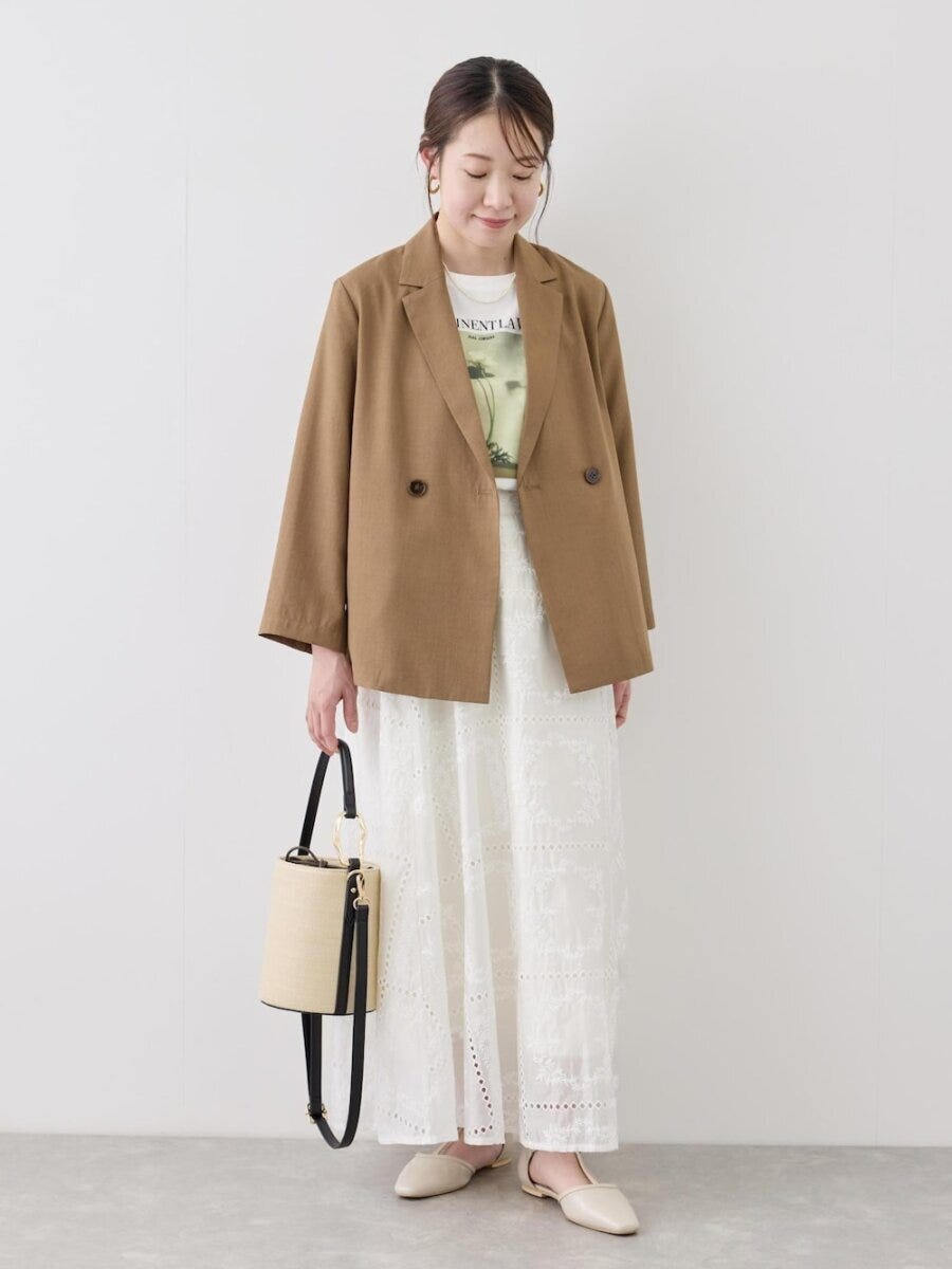 2026春大人女性おすすめ休日ブラウンジャケットコーデ