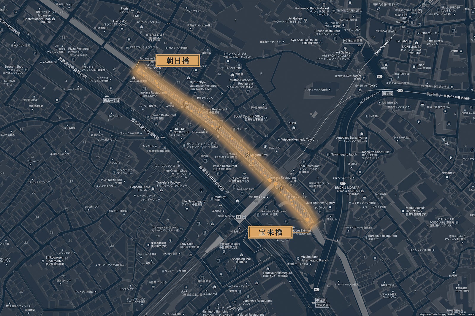 NAKAMEGURO JEWEL DOME 2016マップ／画像提供：『NAKAMEGURO JEWEL DOME 2016』PR事務局