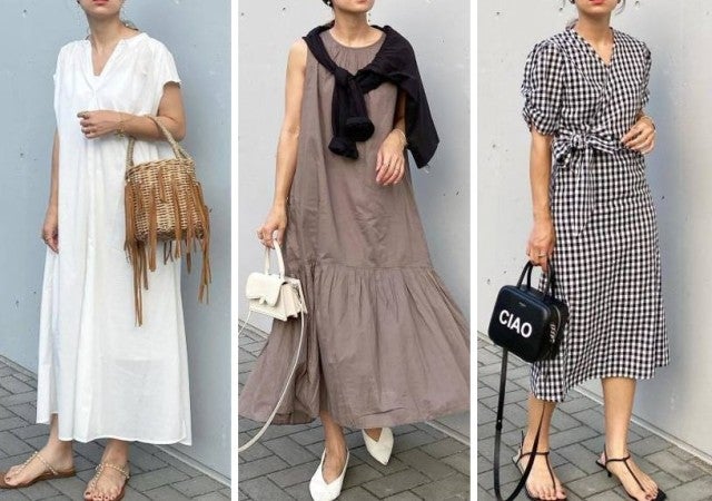 8月のワンピースコーデ ラクちんなのに上品 大人の ワンピース 旬の着こなし7style モデルプレス