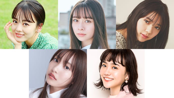 (上段左から)伊原六花、田鍋梨々花、川津明日香(下段左から)佐野ひなこ、松井愛莉(C)Paravi