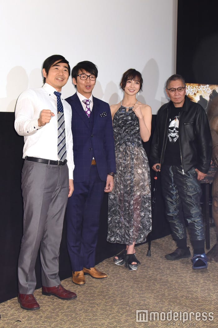 (左から)浜谷健司、神田伸一郎、篠田麻里子、三池崇史監督