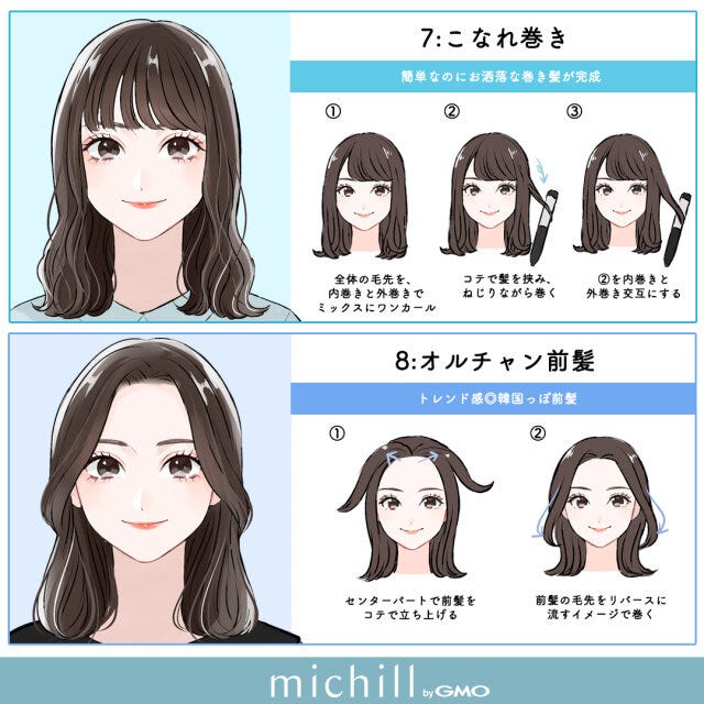 毛量多めが簡単に垢抜ける巻き髪　こなれ巻き　オルチャン前髪