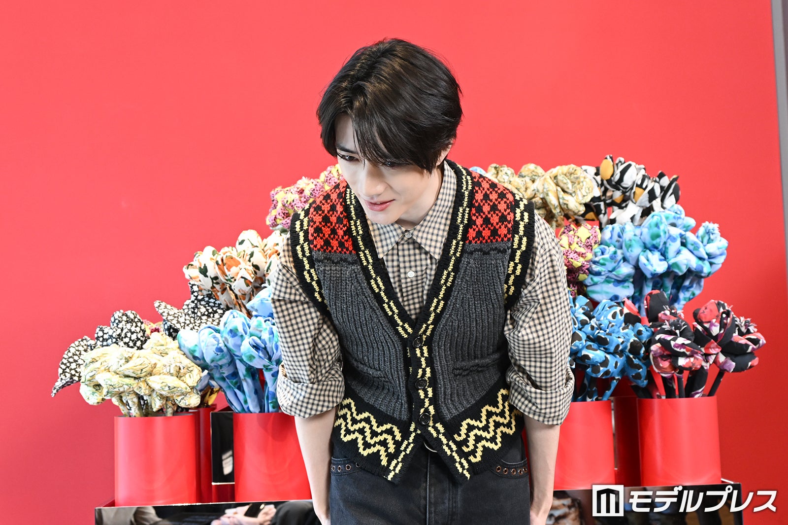 取材終了後に報道陣に挨拶をするBEOMGYU（ボムギュ）（C）モデルプレス