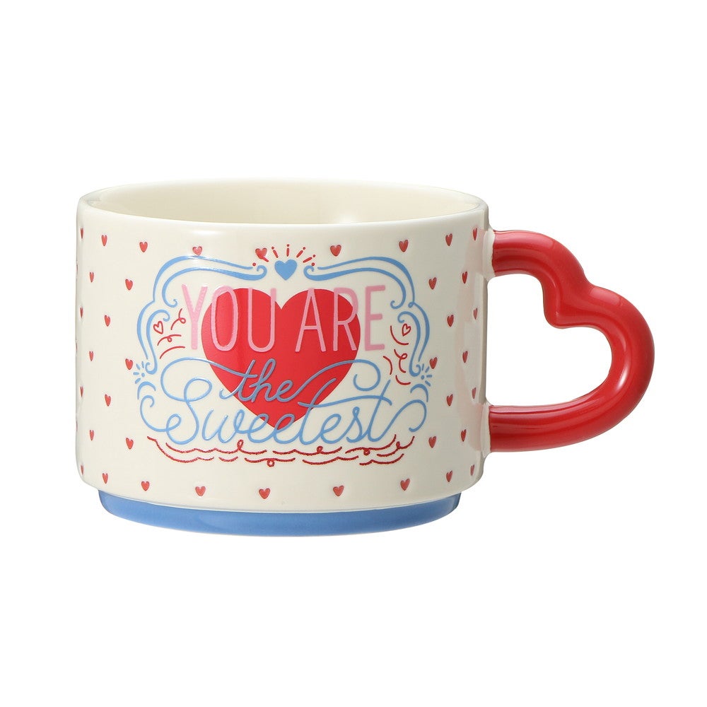 バレンタイン2022スタッキングマグ
ハートハンドルホワイト355ml ¥2,200／画像提供：スターバックス コーヒー ジャパン