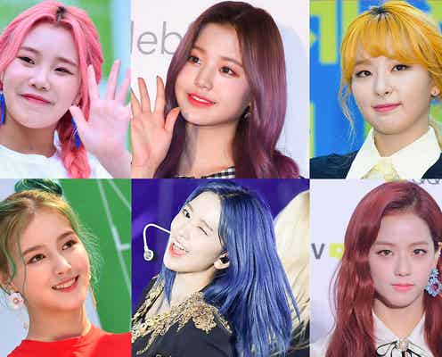 IZ*ONE・TWICE・BLACKPINK…“K-POP派手髪美女”色別コレクション