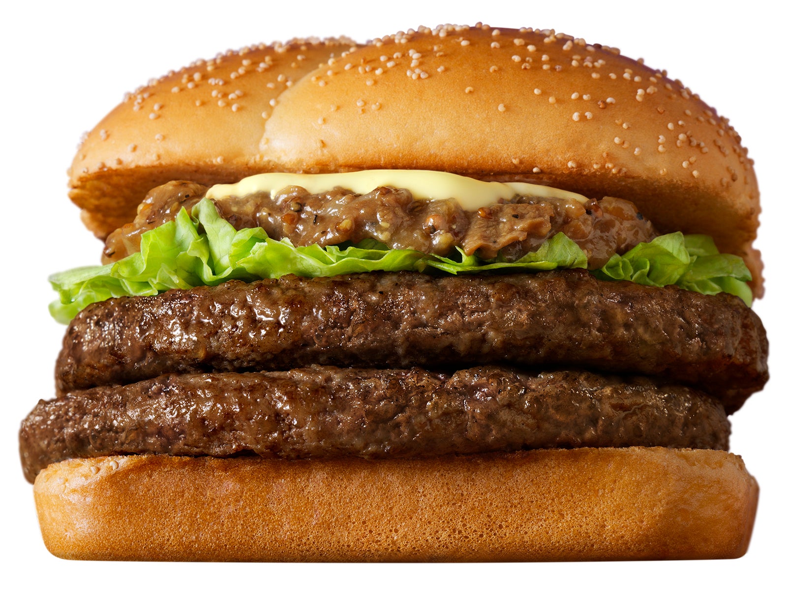 【夜マック限定】N.Y. ダブル肉厚ビーフ ペッパー＆ビーフソテー（提供写真）