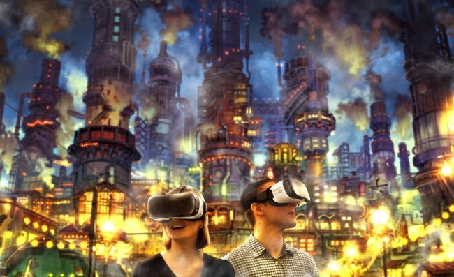 横浜駅直結エンタメ施設「アソビル」に『えんとつ町のプペルVR』 輝く街並みを360度再現