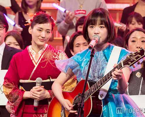 大原櫻子、紅組トップバッターで「瞳」熱唱 “ギタ女”山本彩&miwaからエールも<紅白本番>