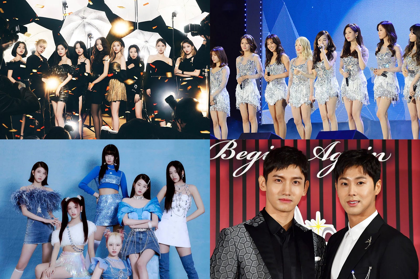 （上段）TWICE（提供写真）、 少女時代 （C）モデルプレス（下段）IVE（提供写真）、東方神起（C）モデルプレス