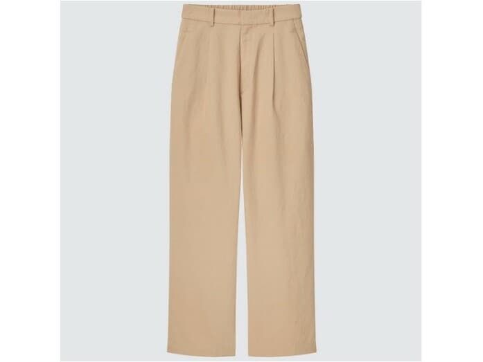 ユニクロ　リネンブレンドタックワイドパンツ　2990円（税込）