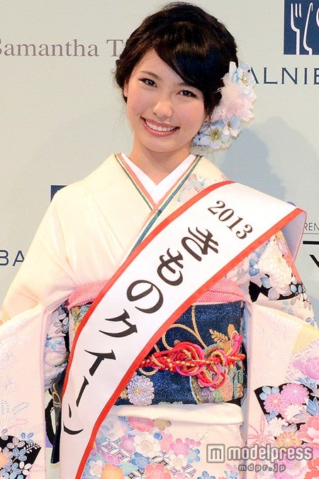 「きものクイーンコンテスト2013」グランプリに輝いた臼井千晶さん