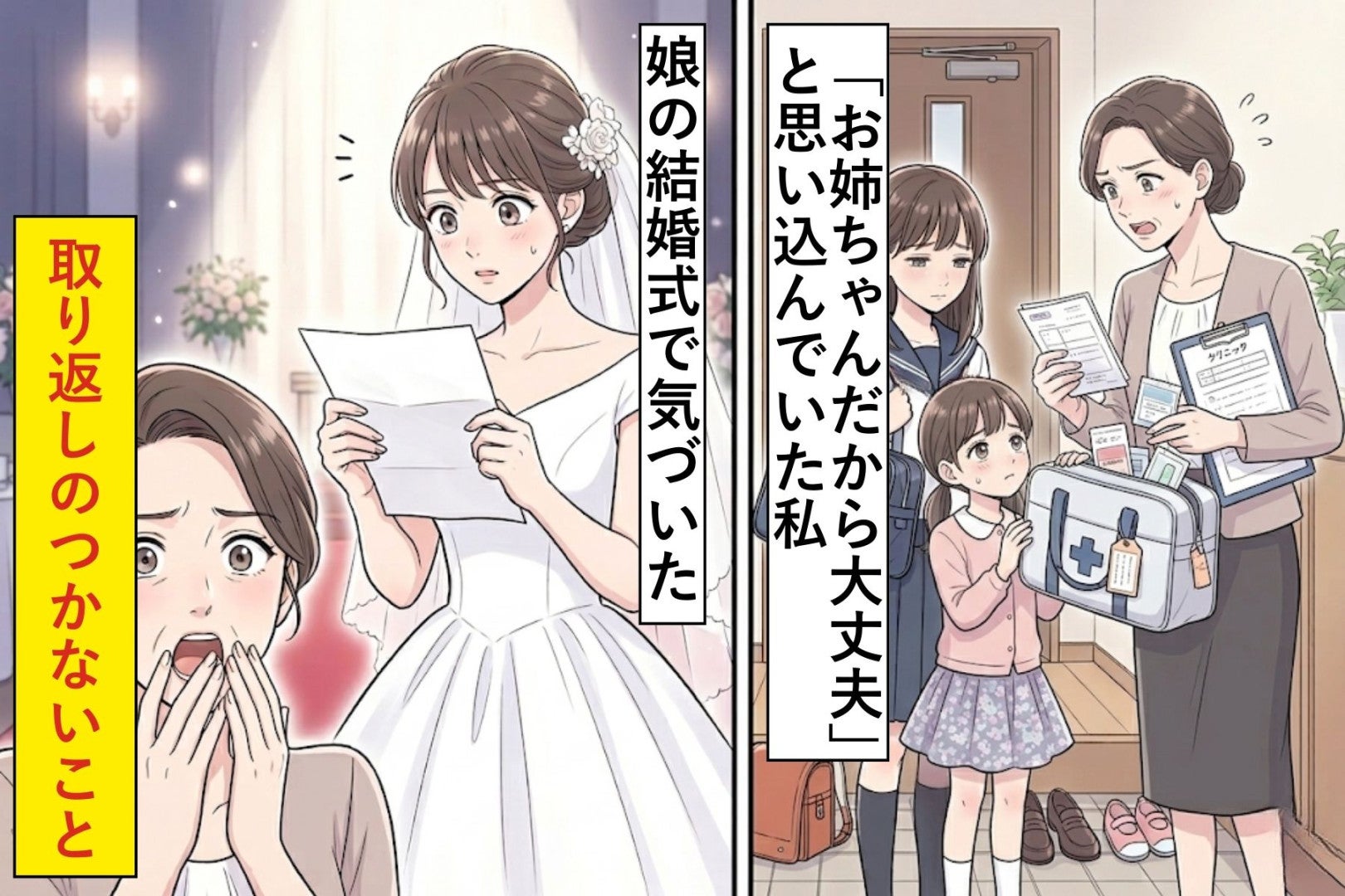 「お姉ちゃんだから大丈夫」と思い込んでいた私が、娘の結婚式で気づいた取り返しのつかないこと