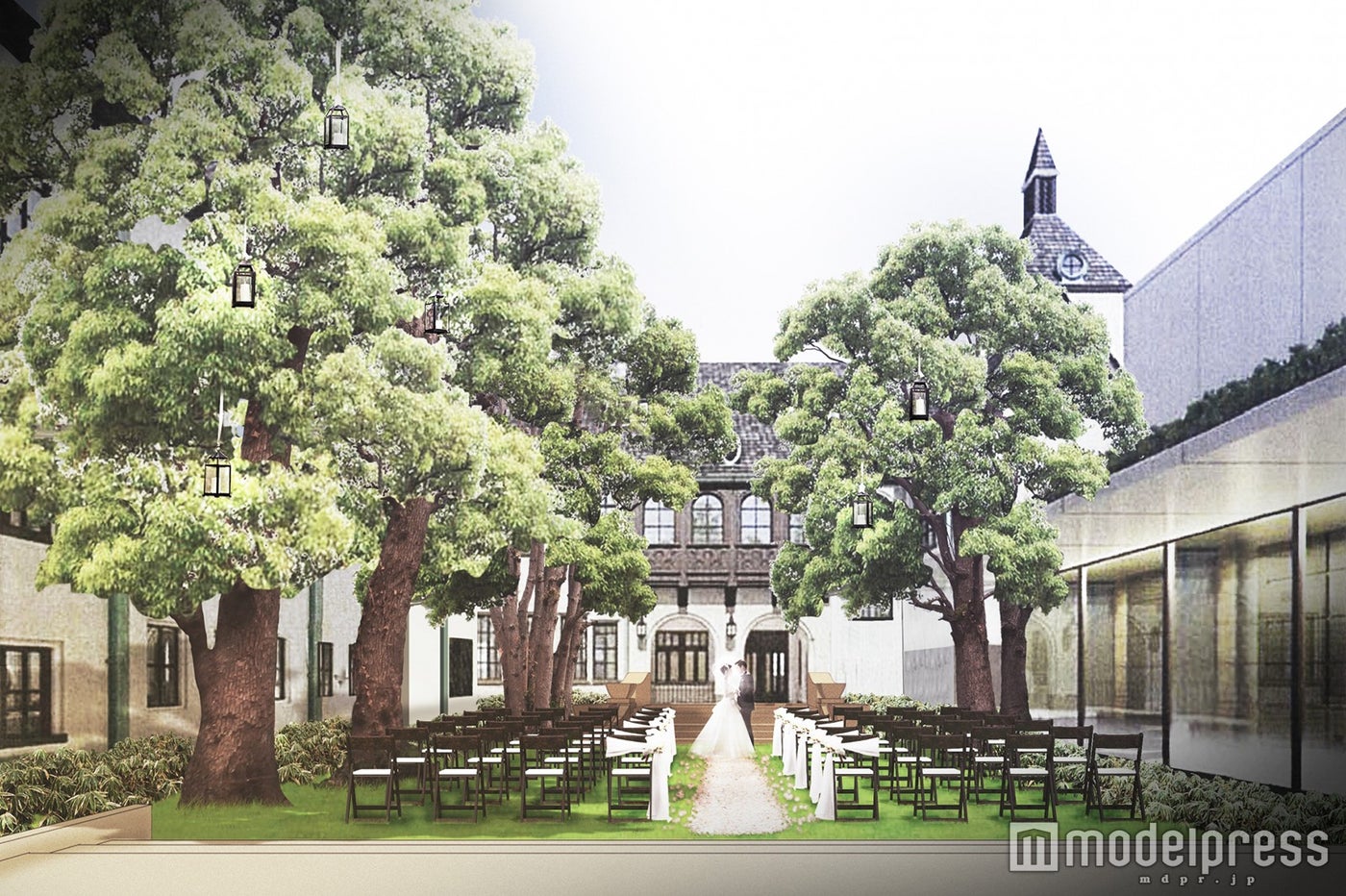 赤坂プリンス-クラシックハウス中庭（イメージ）／画像提供：西武ホールディングス