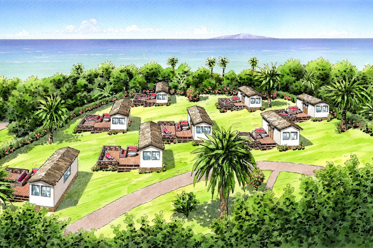 東京から2時間、初島に海を望むグランピング施設「アジアンリゾート ヴィラ」今夏オープン