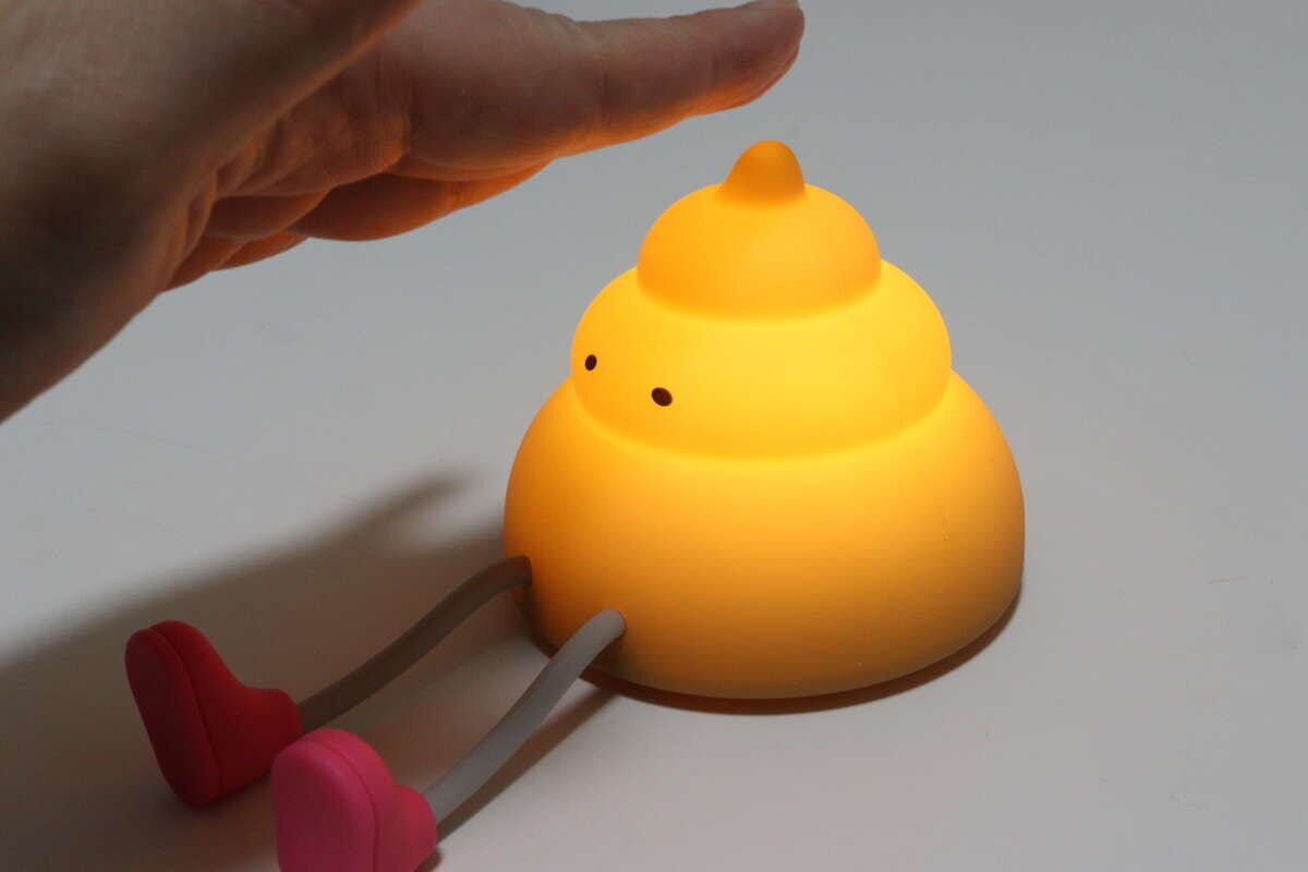 ダイソーのセンサーライト（うんち）の使用例