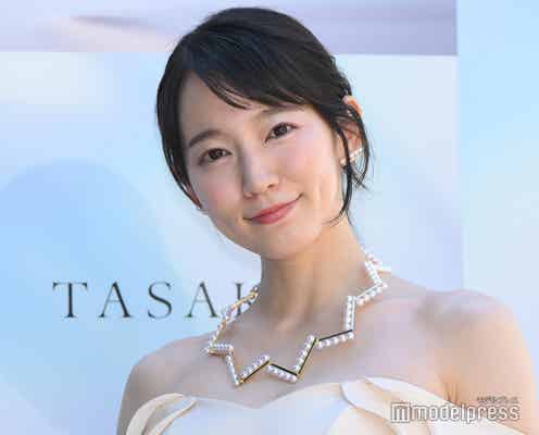 吉岡里帆、オフショルドレス姿が美しい メキシコ旅行の計画明かす「長期の休みを頂こうと思って」【TASAKI FLOATING SHELL】