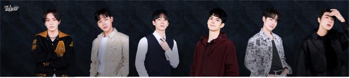 「PARTYAFTERSIX」(左から)パク・ヒョソン、キム・ソンヒョ、キム・ムンジョン、大矢孝之、ジェ・クァヌ、クォン・スンファン(提供写真)