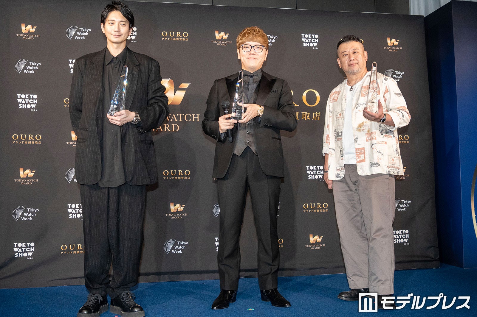 （左から）向井理、HIKAKIN、ケンドーコバヤシ（C）モデルプレス