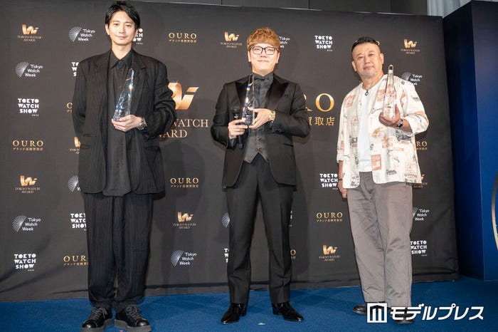 (左から)向井理、HIKAKIN、ケンドーコバヤシ(C)モデルプレス