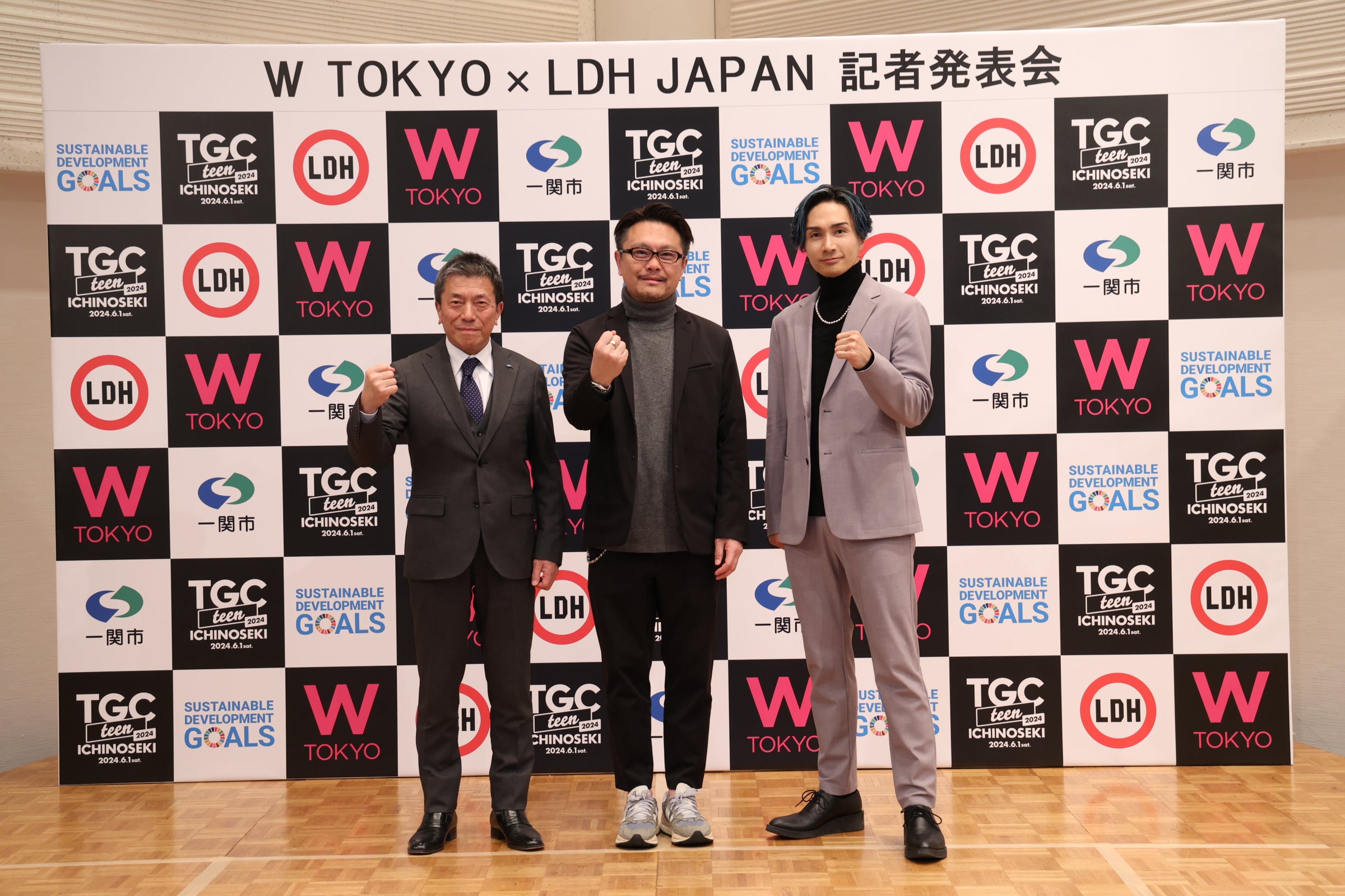 佐藤善仁、⻘木充、橘ケンチ（C）W TOKYO×LDH JAPAN 記者発表会
