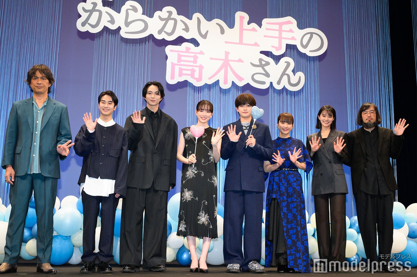 （左から）江口洋介、前田旺志郎、鈴木仁、永野芽郁、高橋文哉、平祐奈、志田彩良、今泉力哉監督（C）モデルプレス