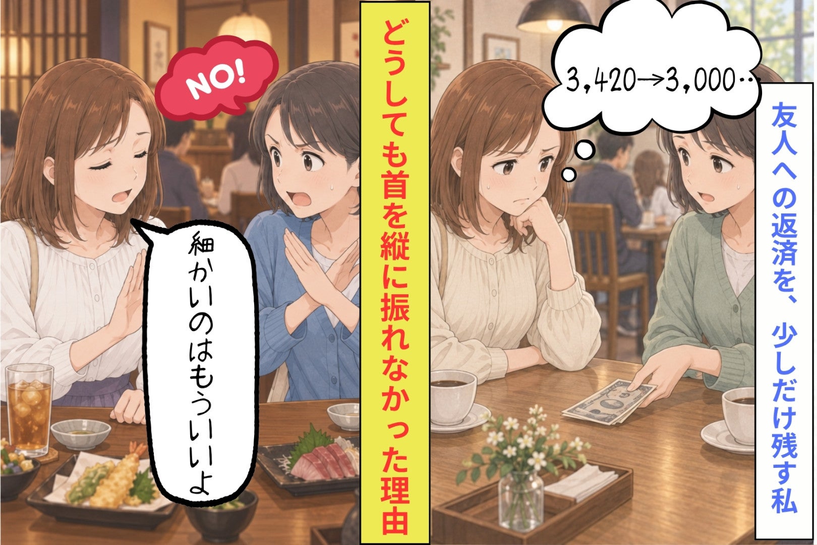 友人への返済を、毎回わざと少しだけ残していた私。最後の100円を手放せなかった理由