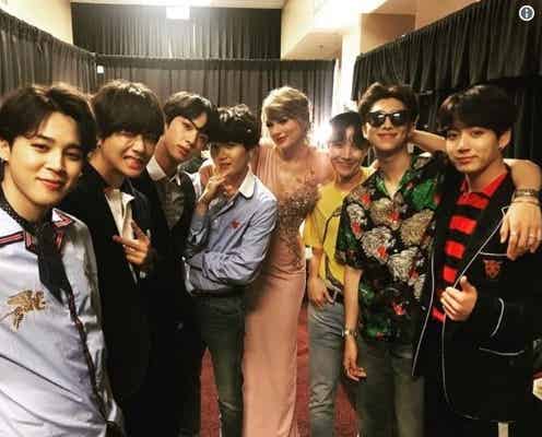 BTS(防弾少年団)、テイラー・スウィフトと肩組む豪華ショット公開 世界的スターと続々交流