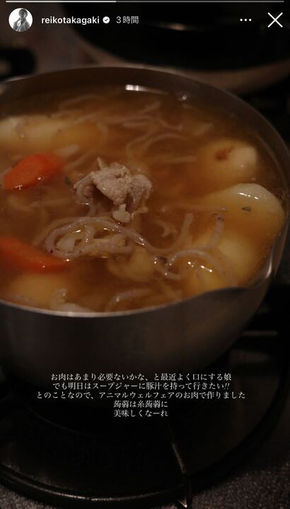 高垣麗子Instagramストーリーズより