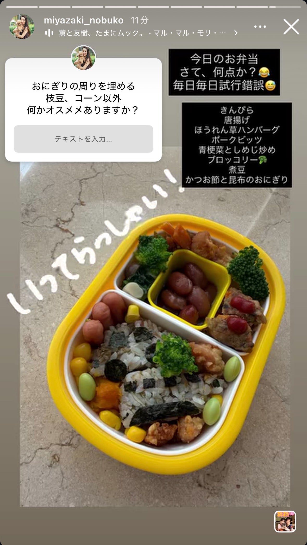 宮崎宣子Instagramストーリーズより
