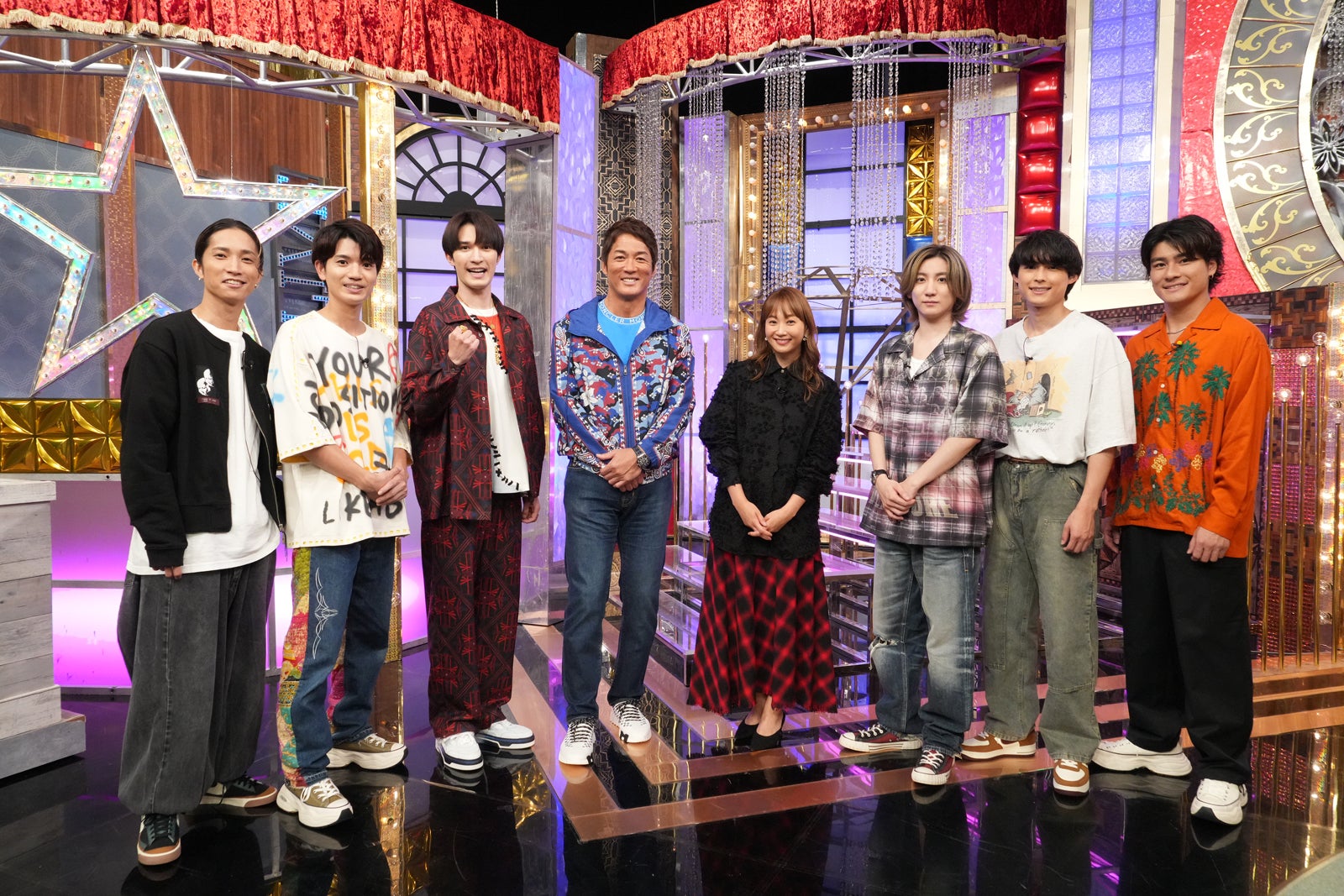 田中樹、高地優吾、ジェシー、長嶋一茂、藤本美貴、京本大我、松村北斗、森本慎太郎（C）日本テレビ