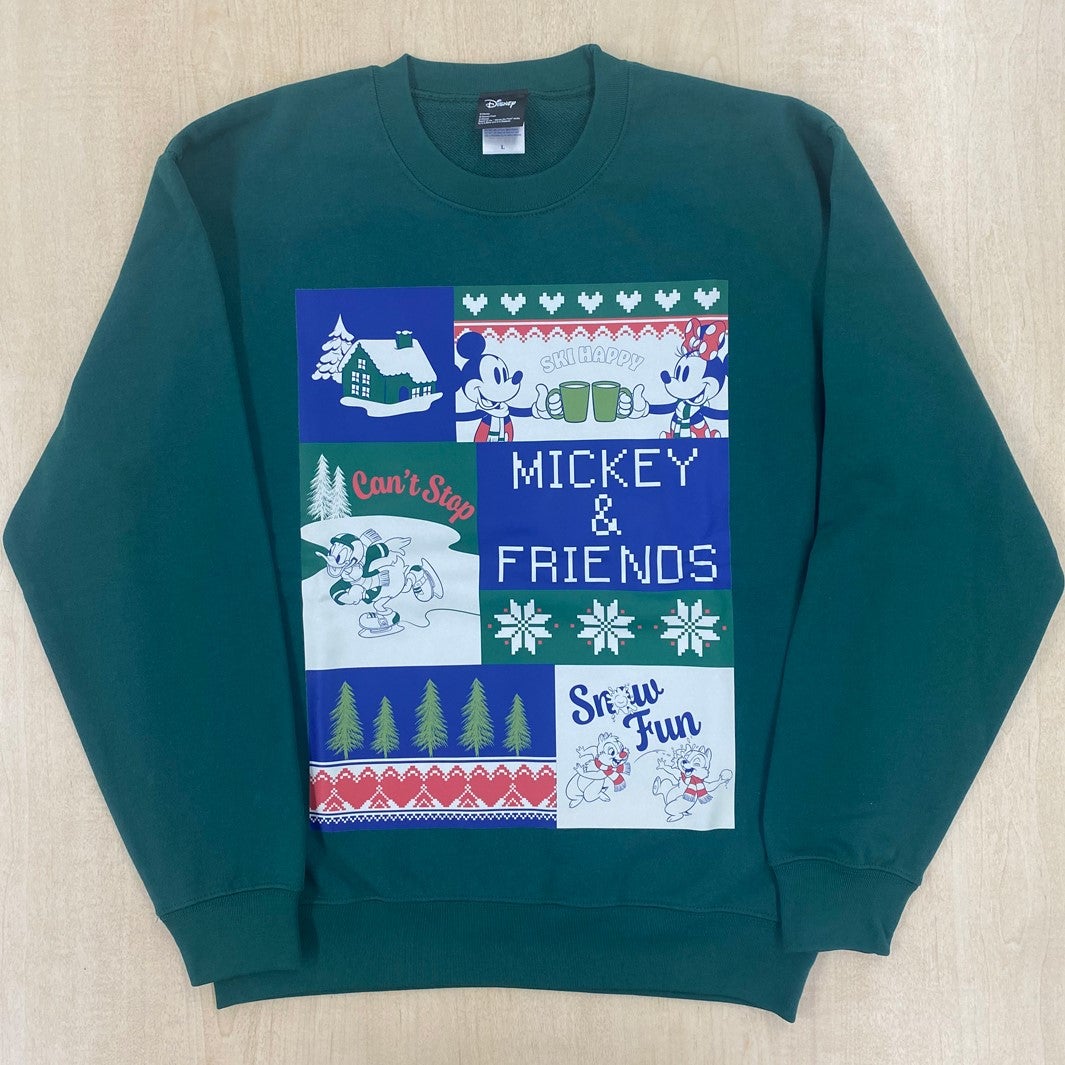 スウェット「ミッキー&フレンズ」／グリーン ／￥4,490（税込）（C）Disney