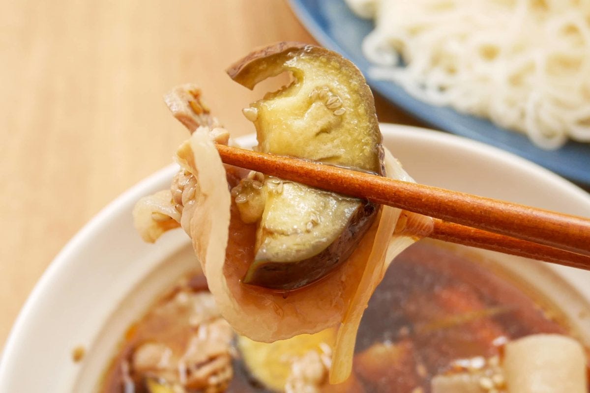 なすと豚肉のそうめん
