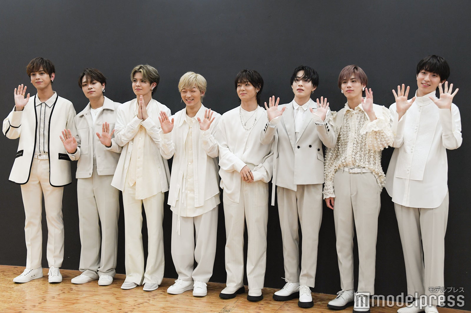  （左から）冬馬、海帆、栗田航兵、古瀬直輝、太田駿静、高橋わたる、小堀柊、四谷真佑（C）モデルプレス