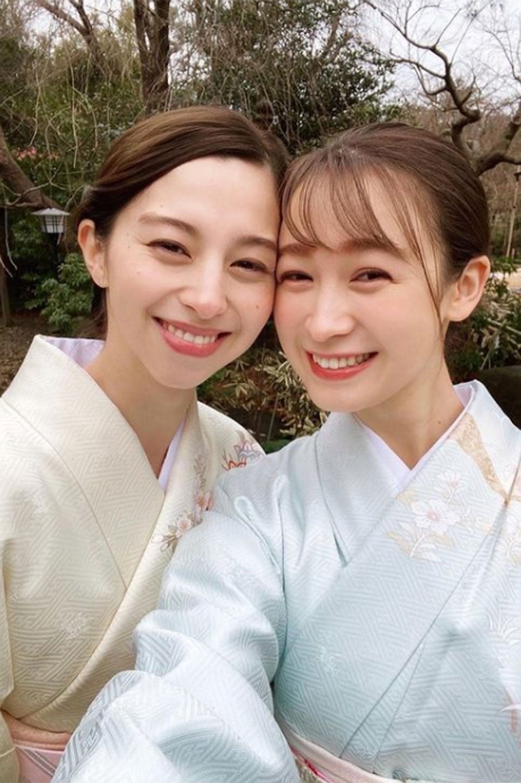 中条あやみ＆藤井サチ、プライベートで“初釜” 参加 着物姿の密着ショットに反響「美しい」「似合ってる」