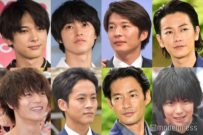 (左上から時計回り)吉沢亮、山崎賢人、田中圭、佐藤健、小越勇輝、竹野内豊、松坂桃李、窪田正孝(C)モデルプレス