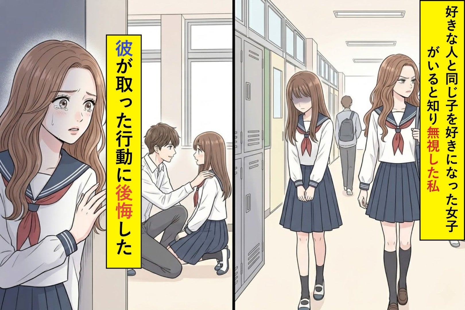 同じ人を好きになった女子がいると知り無視した私→彼が取った行動に後悔した