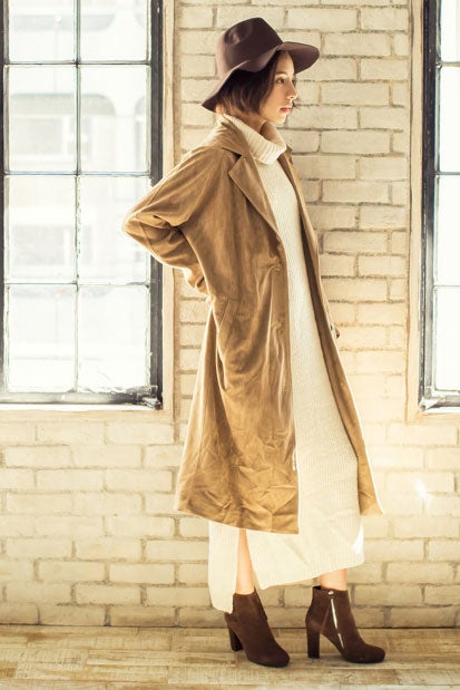 フェイクスエードロングジャケット「Re:EDIT by GALSTAR」8,198円（税込）／画像提供：Re:EDIT by GALSTAR