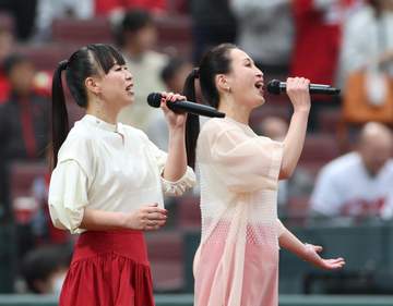 広島 地元出身の姉妹デュオ・Mebiusが6度目の国歌斉唱「『行くぞ！』という気持ちも込めて歌わせていただいた」