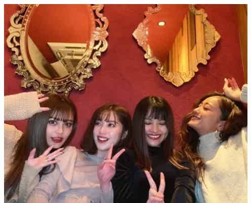 みちょぱ、ちゃんえな・なちょす・れいぽよ“ギャル3姉妹”と食事 集合ショットに反響「最高のメンツ」