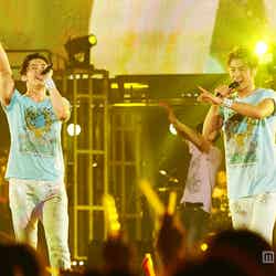 「東方神起LIVE TOUR 2014～TREE～」東京ドーム公演を開催した東方神起（左から）チャンミン、ユンホ