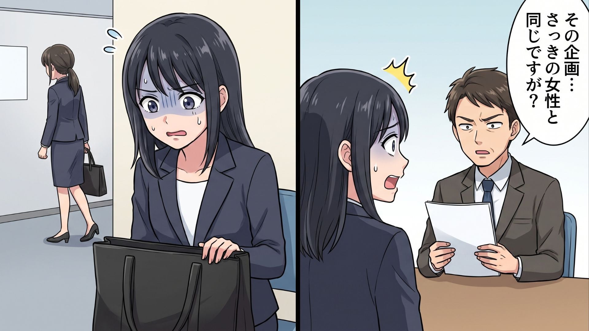 【就活】「どうして勝手に発表したんですか？」面接会場で隣の女性とバッグを取り違える大ミス。その後、さらなるトラブルに巻き込まれて…！？
