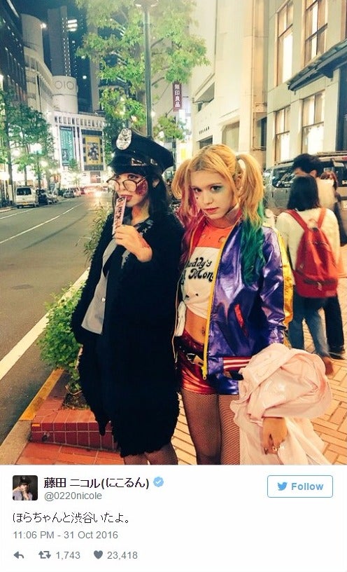 藤田ニコル、紗蘭とハロウィン仮装で“4年連続”渋谷に出没 「全然分からなかった」の声続出