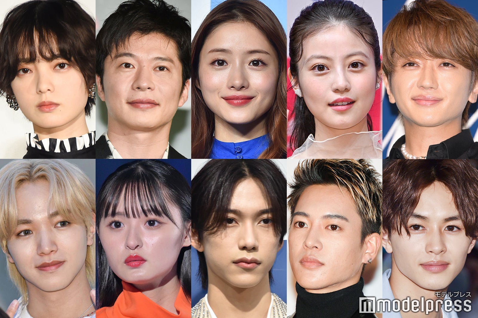 （上段左から）平手友梨奈、田中圭、石原さとみ、今田美桜、西島隆弘（下段左から）大平祥生、遠藤さくら、池崎理人、三山凌輝、草川拓弥 （C）モデルプレス