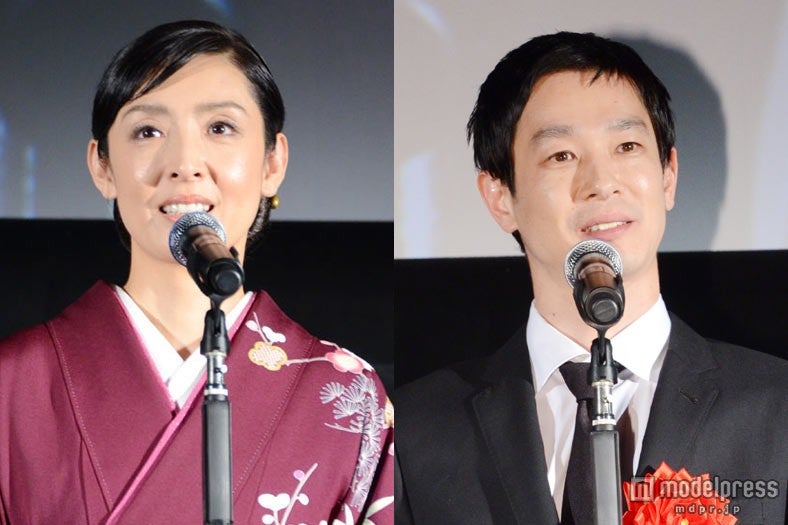 「毎日映画コンクール」授賞式に登場した（左から）草刈民代、加瀬亮