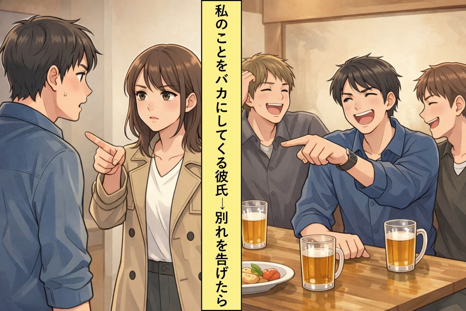 人前で私を笑いものにする彼氏「あれは愛情表現」⇒別れを切り出すと、彼は焦りだして...