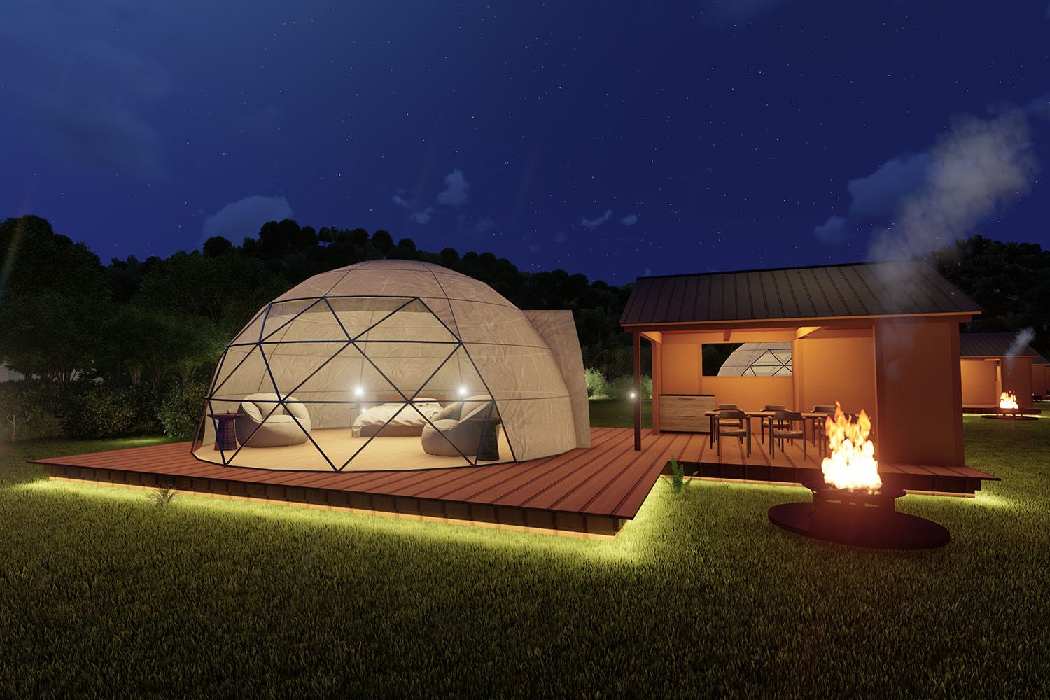 京都に温泉グランピング「グランルージュ 夕日ヶ浦」“海の京都”で豊かな自然を味わう