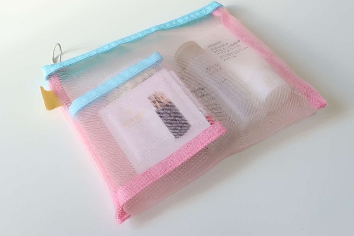 ミニポケット付メッシュポーチ　使用例