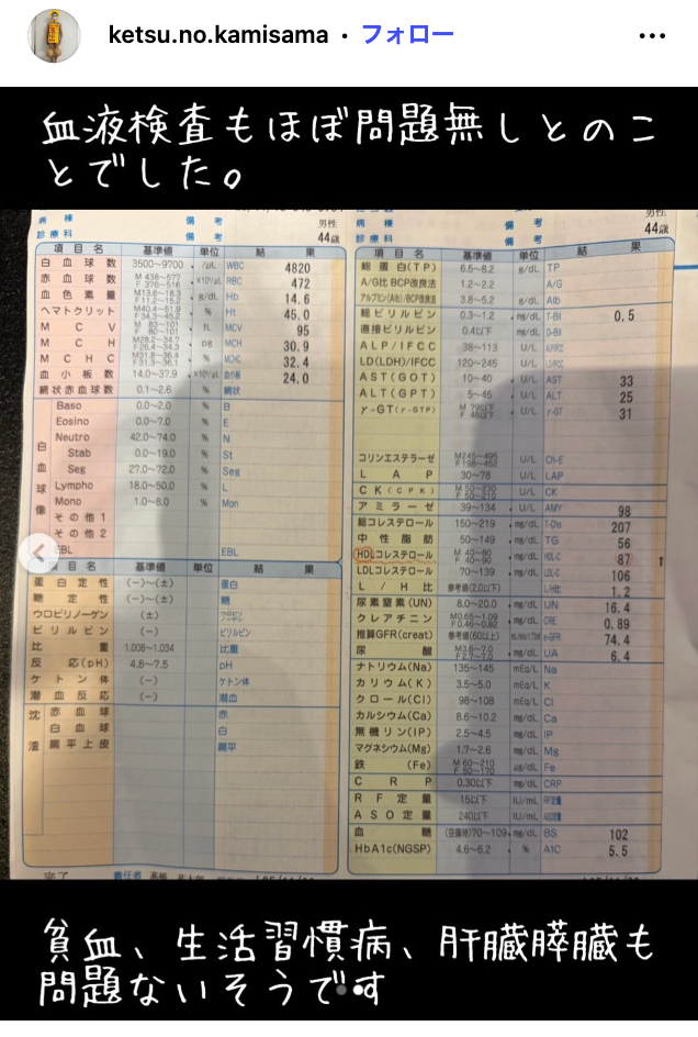 樽美酒研二Instagramより