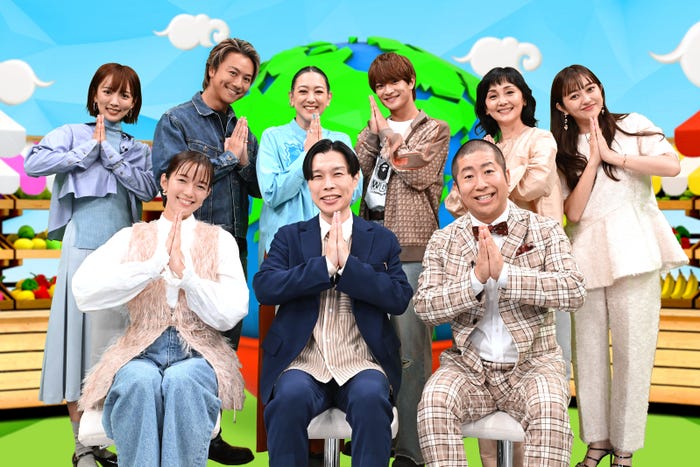 (後列左から)夏菜、EXILE TAKAHIRO、SHELLY、浮所飛貴、南果歩、菊地亜美(前列左から)佐藤栞里、岩井勇気、澤部佑(C)日本テレビ